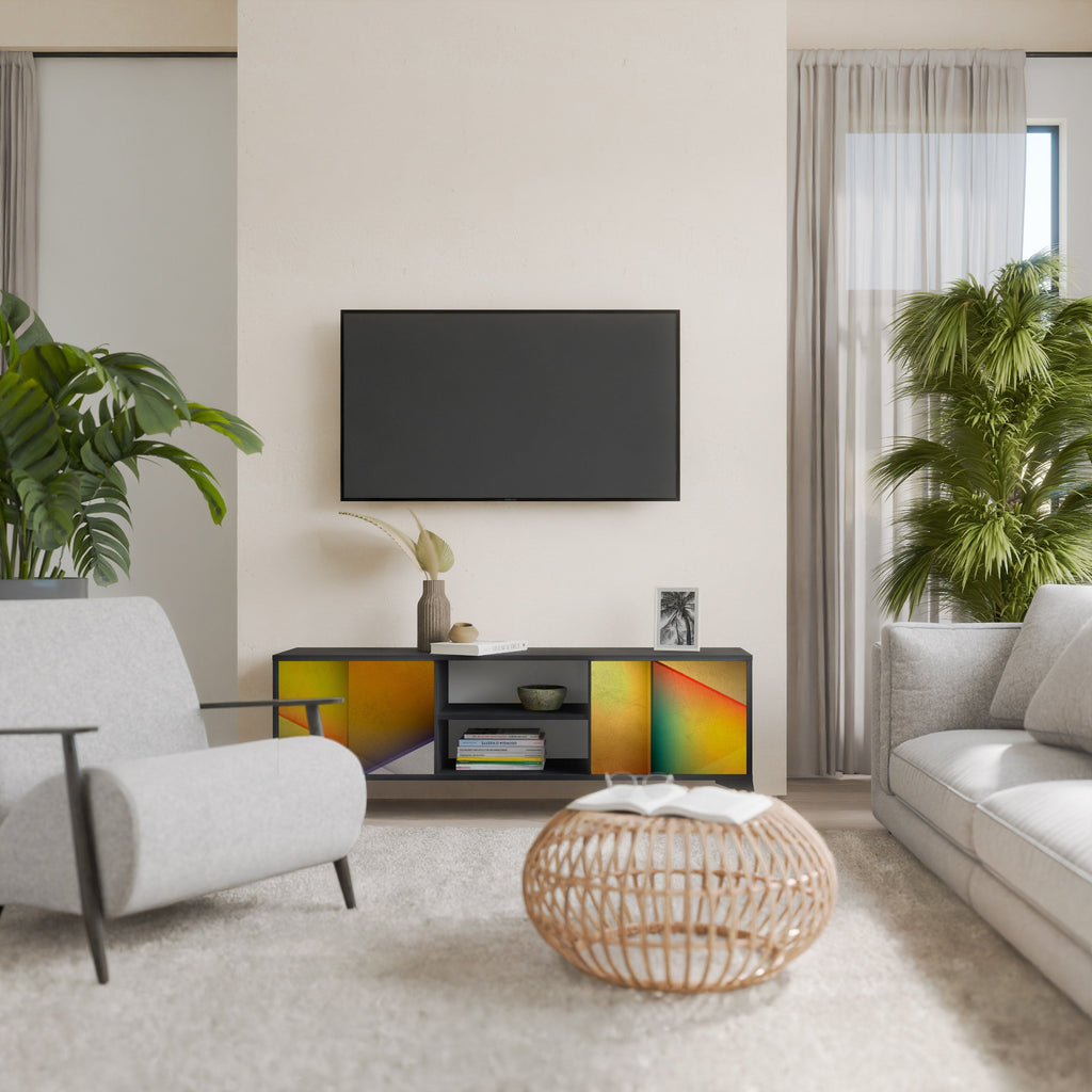 PIERCING SHARPNESS TV-Lowboard mit 2 Türen in Schwarz