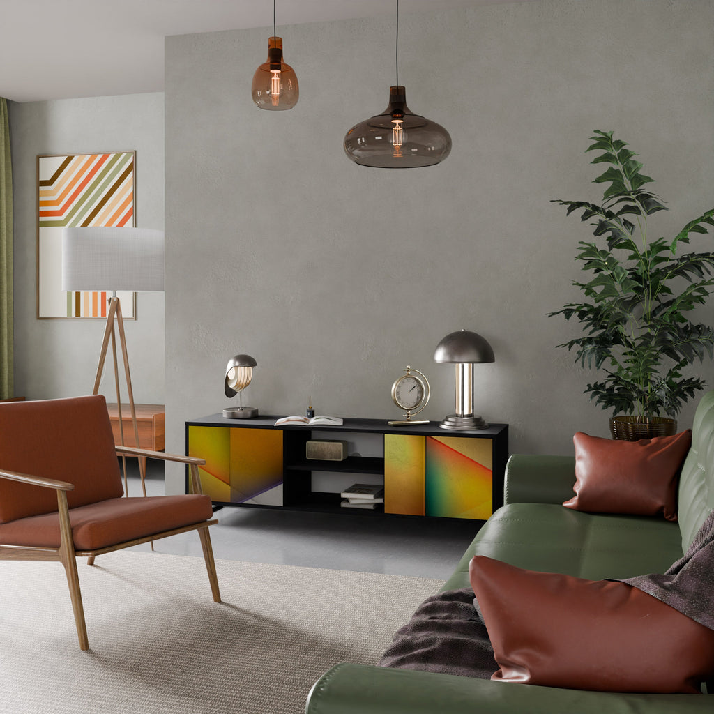 PIERCING SHARPNESS TV-Lowboard mit 2 Türen in Schwarz