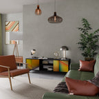 PIERCING SHARPNESS TV-Lowboard mit 2 Türen in Schwarz