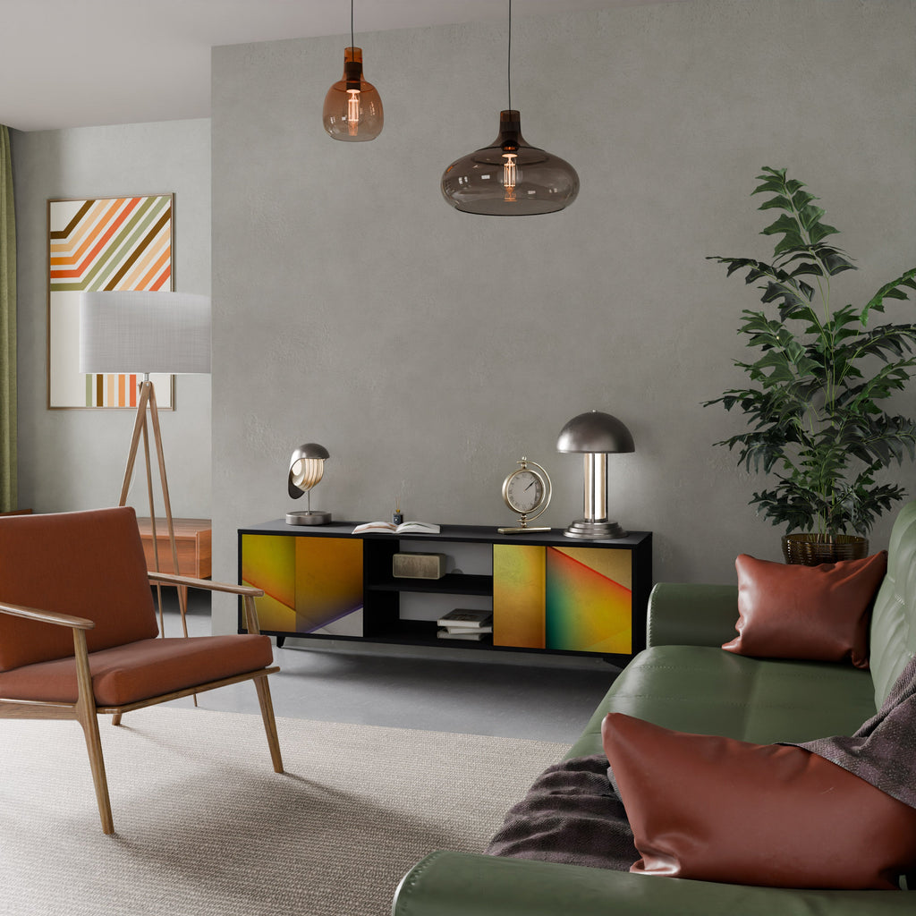 PIERCING SHARPNESS TV-Lowboard mit 2 Türen in Schwarz