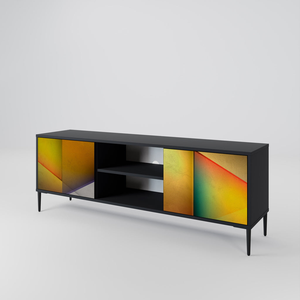 PIERCING SHARPNESS TV-Lowboard mit 2 Türen in Schwarz