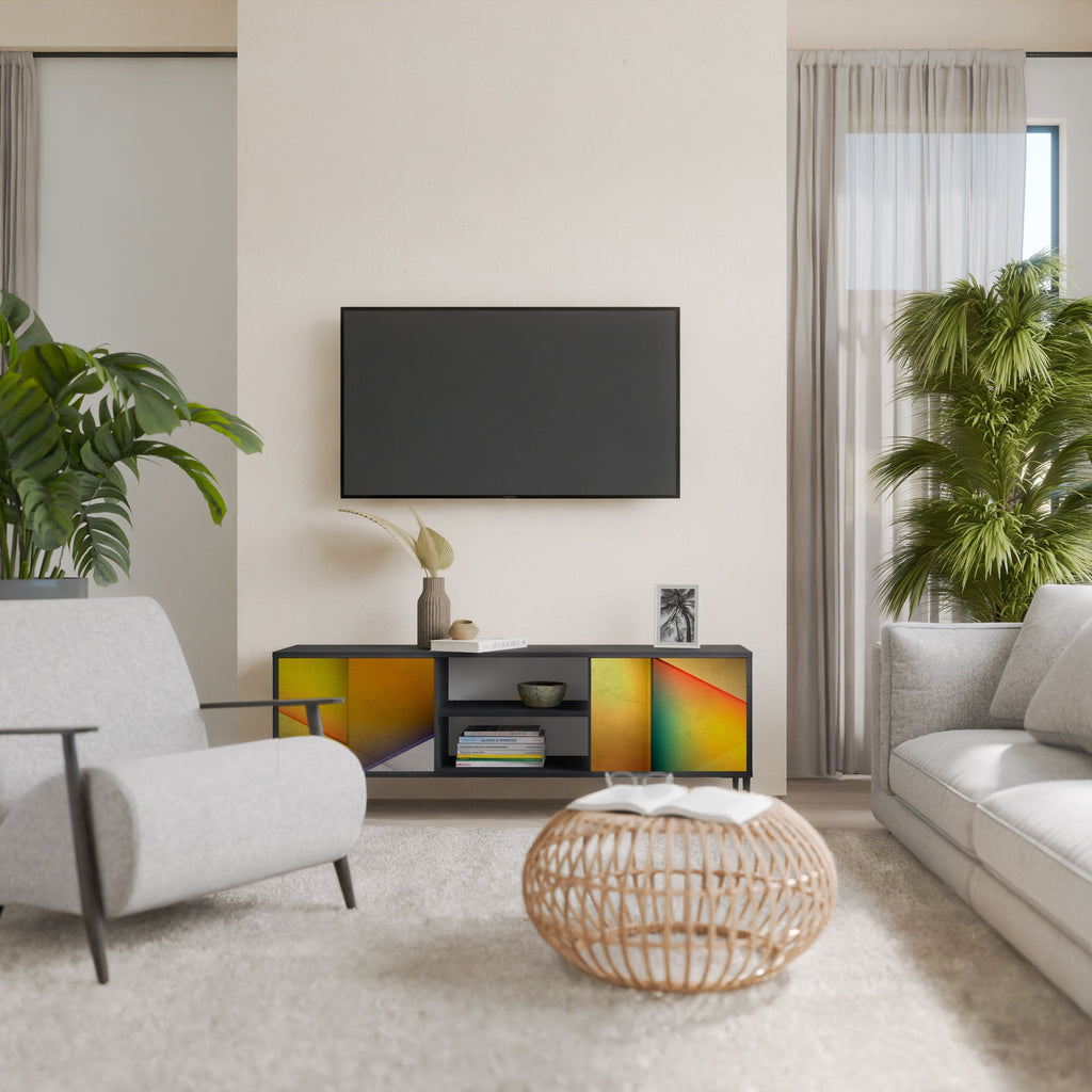 PIERCING SHARPNESS TV-Lowboard mit 2 Türen in Schwarz