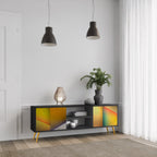 PIERCING SHARPNESS TV-Lowboard mit 2 Türen in Schwarz