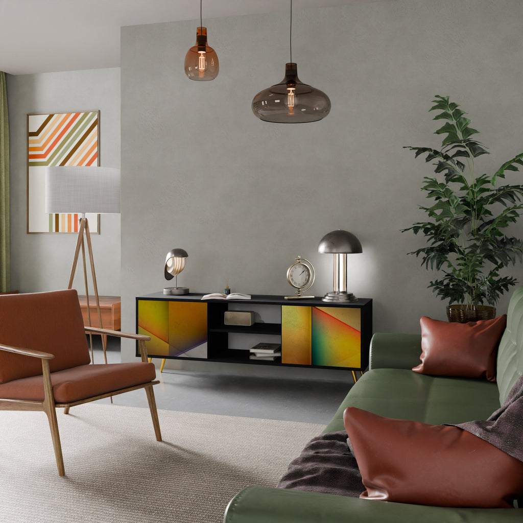 PIERCING SHARPNESS TV-Lowboard mit 2 Türen in Schwarz