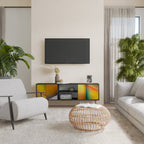 PIERCING SHARPNESS TV-Lowboard mit 2 Türen in Schwarz