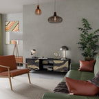 UNIFIED FRAGMENTS TV-Lowboard mit 2 Türen in Schwarz