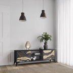 UNIFIED FRAGMENTS TV-Lowboard mit 2 Türen in Schwarz