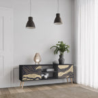 UNIFIED FRAGMENTS TV-Lowboard mit 2 Türen in Schwarz