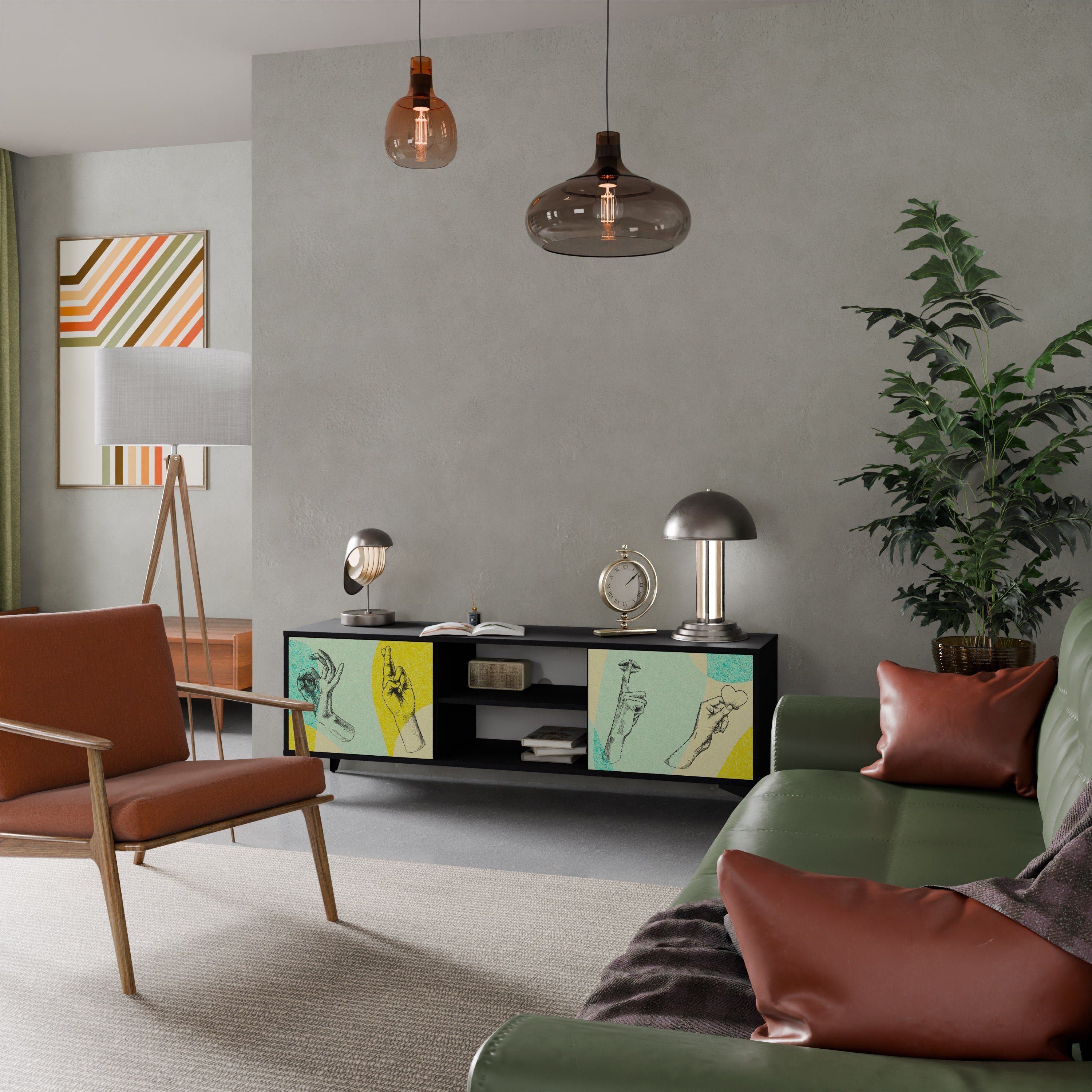 BODY LANGUAGE TV-Lowboard mit 2 Türen in Schwarz