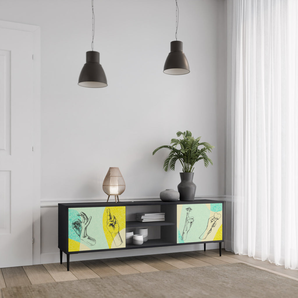 BODY LANGUAGE TV-Lowboard mit 2 Türen in Schwarz