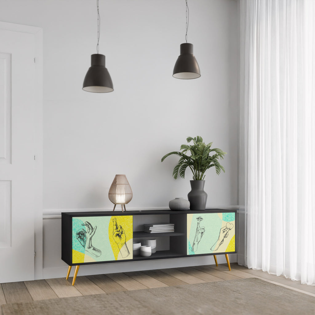 BODY LANGUAGE TV-Lowboard mit 2 Türen in Schwarz