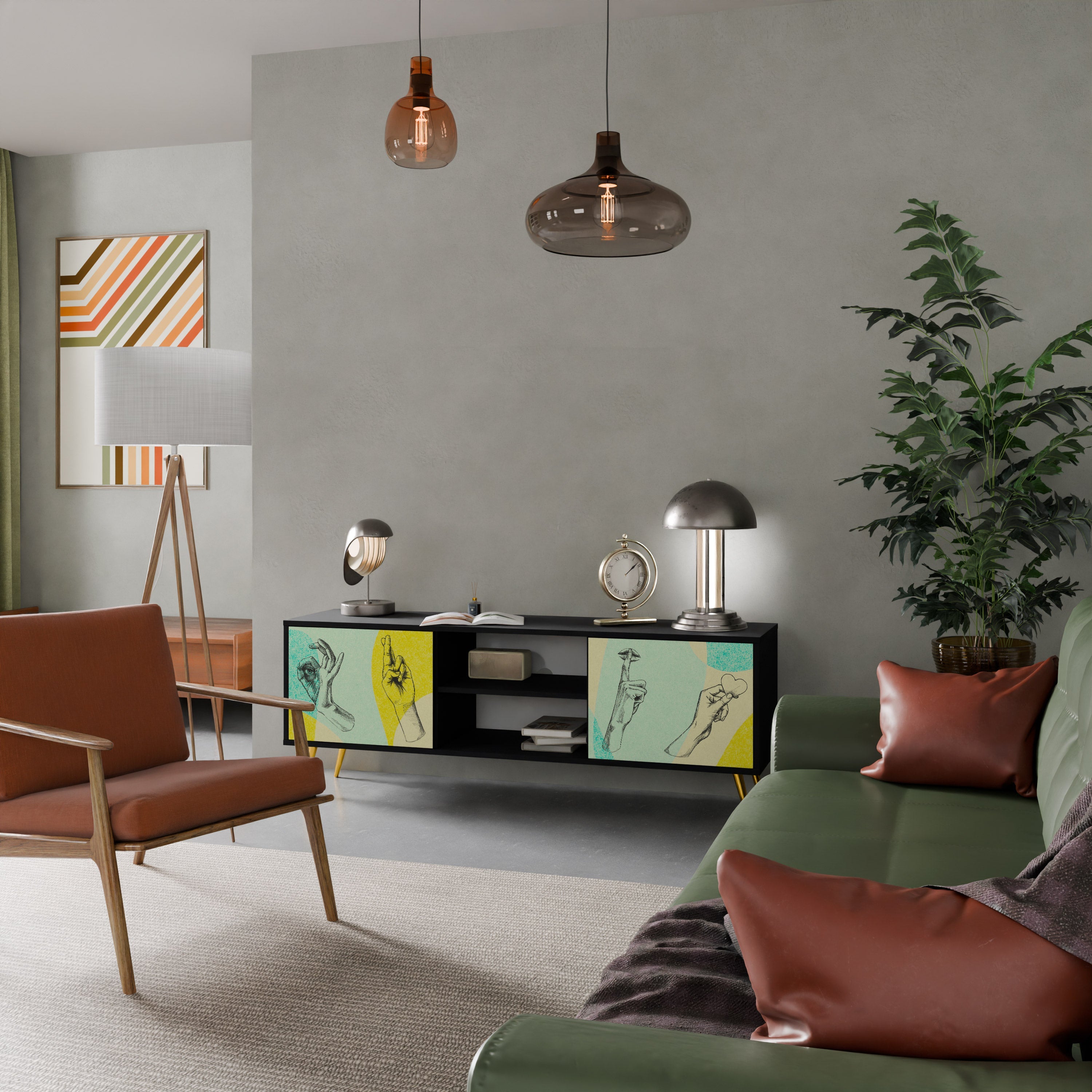 BODY LANGUAGE TV-Lowboard mit 2 Türen in Schwarz