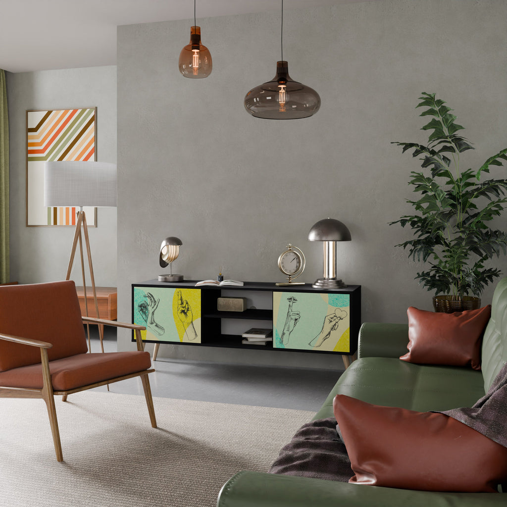 BODY LANGUAGE TV-Lowboard mit 2 Türen in Schwarz