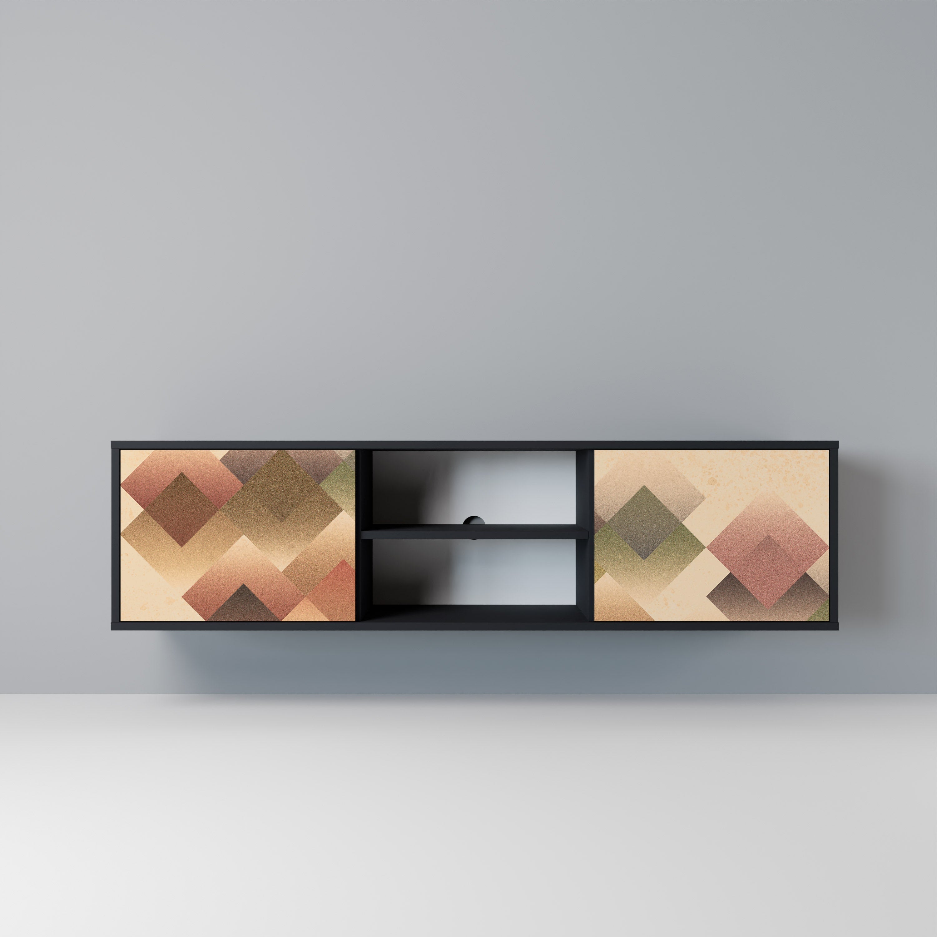 GEOMETRIC FUSION TV-Lowboard mit 2 Türen in Schwarz