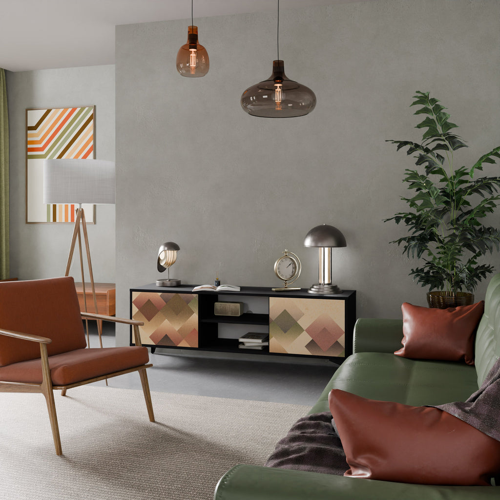 GEOMETRIC FUSION TV-Lowboard mit 2 Türen in Schwarz