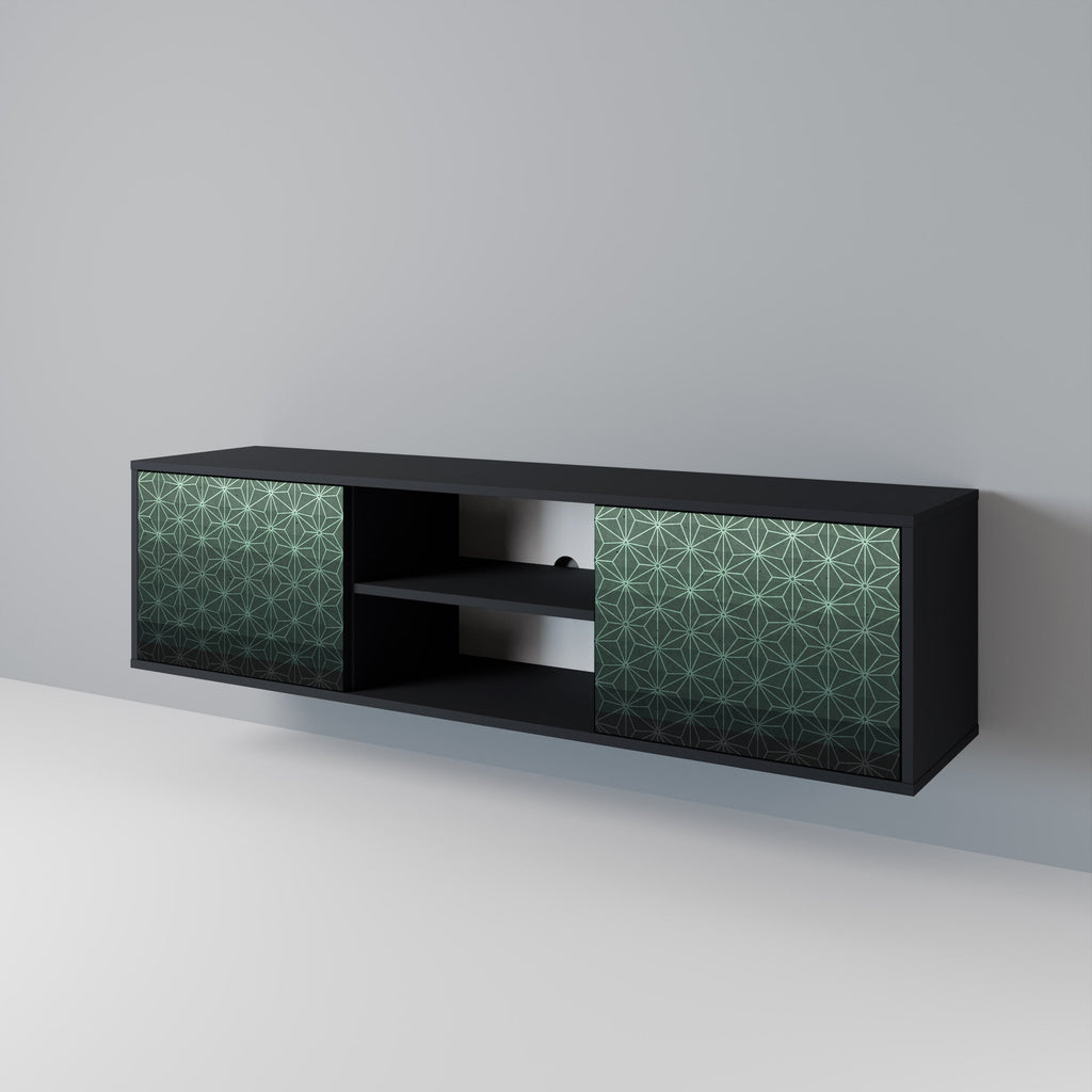 ORNAMENTAL GLIMMER TV-Lowboard mit 2 Türen in Schwarz