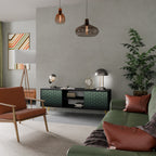 ORNAMENTAL GLIMMER TV-Lowboard mit 2 Türen in Schwarz