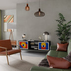 GEOMETRIC EYES TV-Lowboard mit 2 Türen in Schwarz