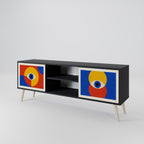 GEOMETRIC EYES TV-Lowboard mit 2 Türen in Schwarz