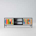 GEOMETRIC SHINE TV-Lowboard mit 2 Türen in Schwarz