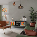 GEOMETRIC SHINE TV-Lowboard mit 2 Türen in Schwarz