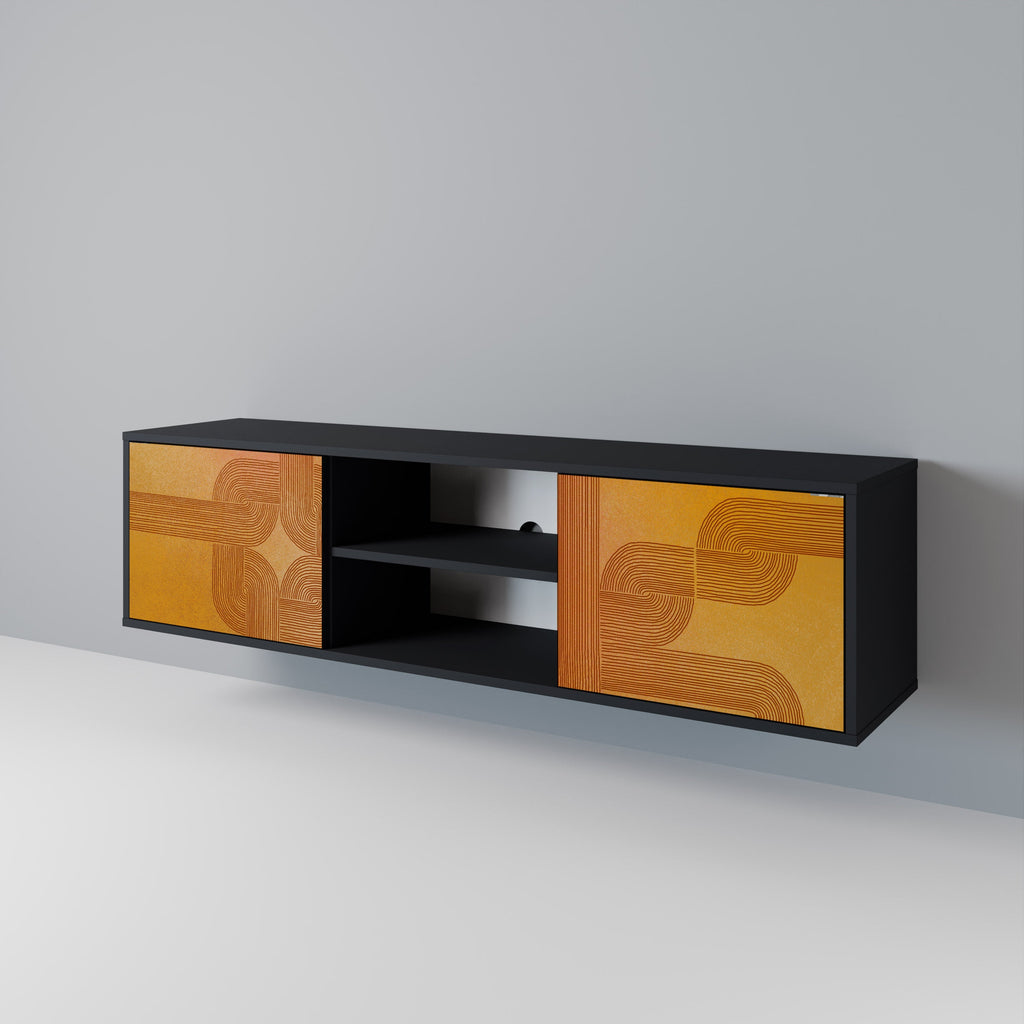 STRENGTHENING RELATION TV-Lowboard mit 2 Türen in Schwarz