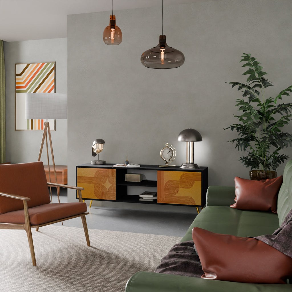 STRENGTHENING RELATION TV-Lowboard mit 2 Türen in Schwarz