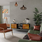 STRENGTHENING RELATION TV-Lowboard mit 2 Türen in Schwarz