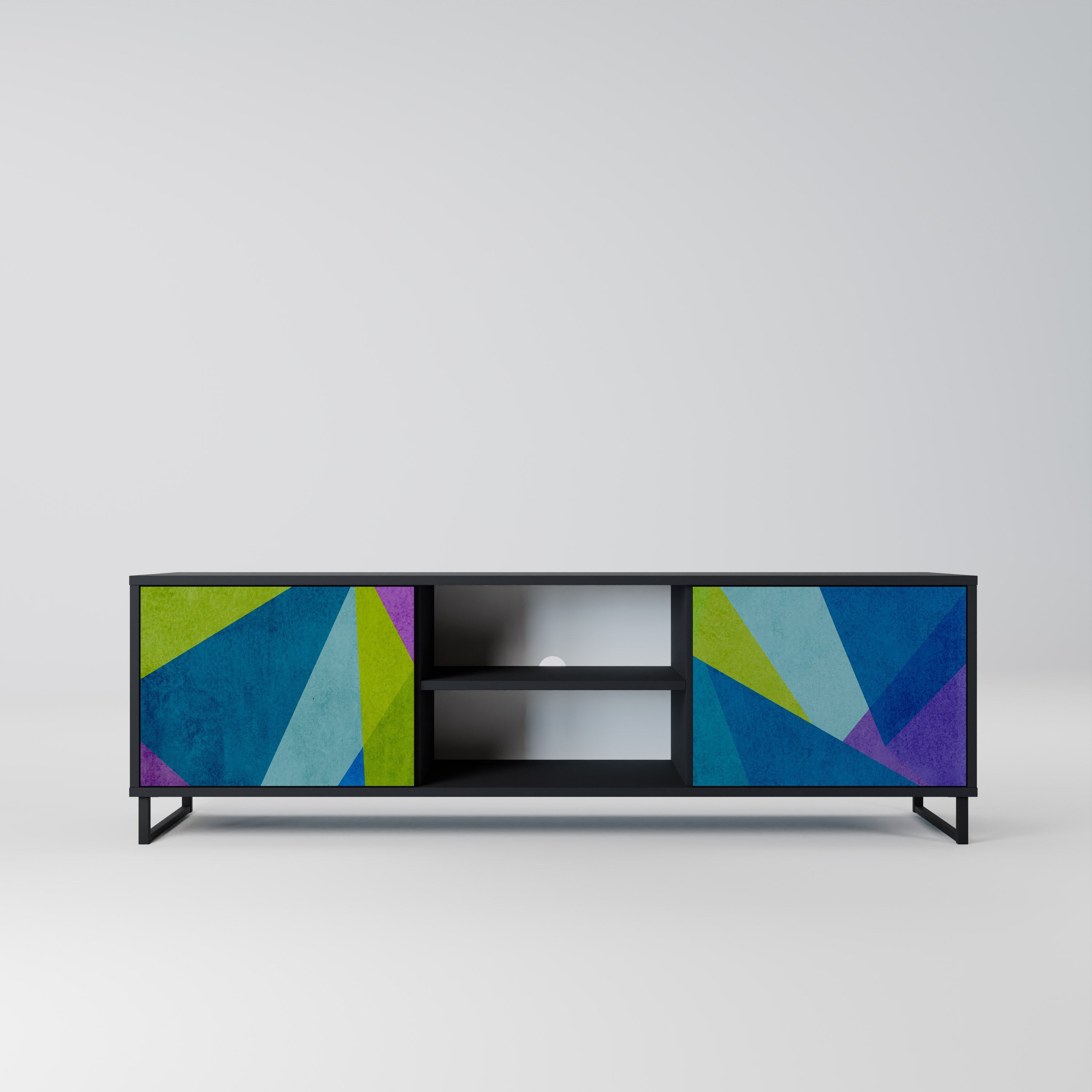 COLD SHOWCASE TV-Lowboard mit 2 Türen in Schwarz