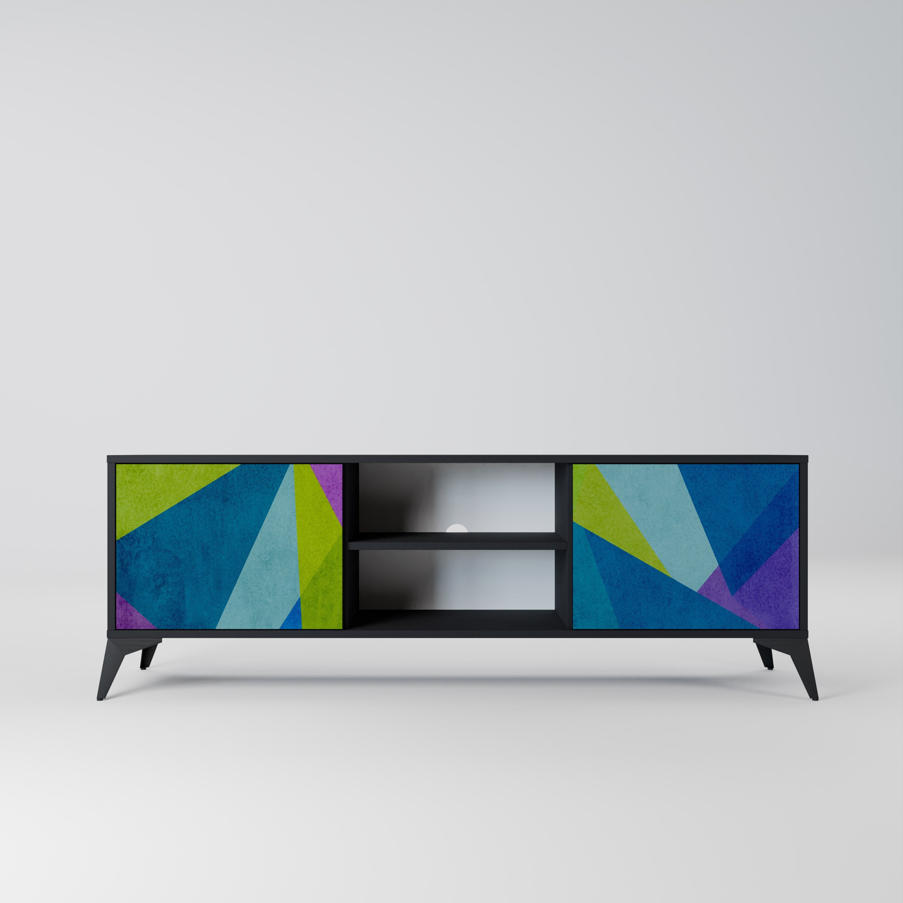 COLD SHOWCASE TV-Lowboard mit 2 Türen in Schwarz