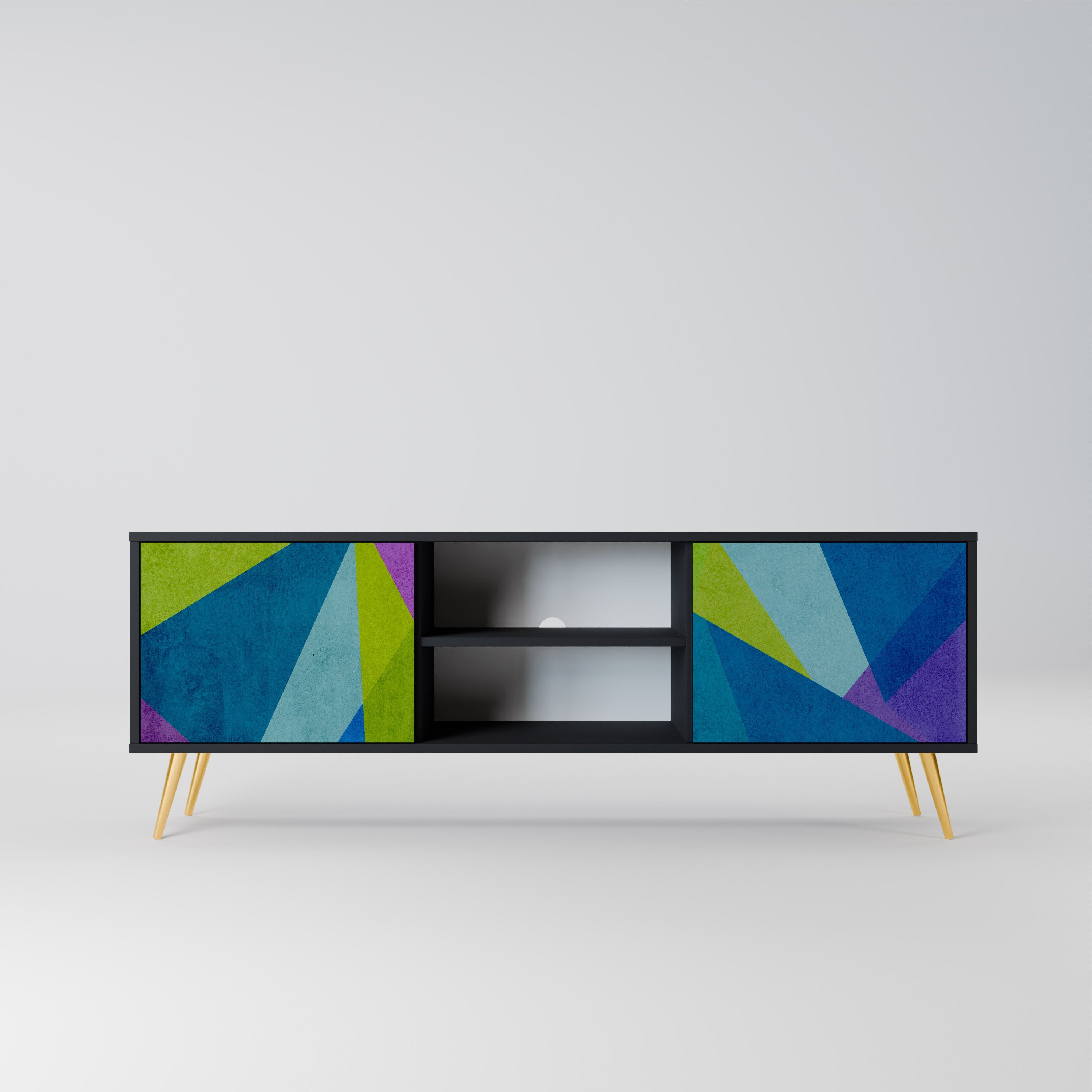 COLD SHOWCASE TV-Lowboard mit 2 Türen in Schwarz