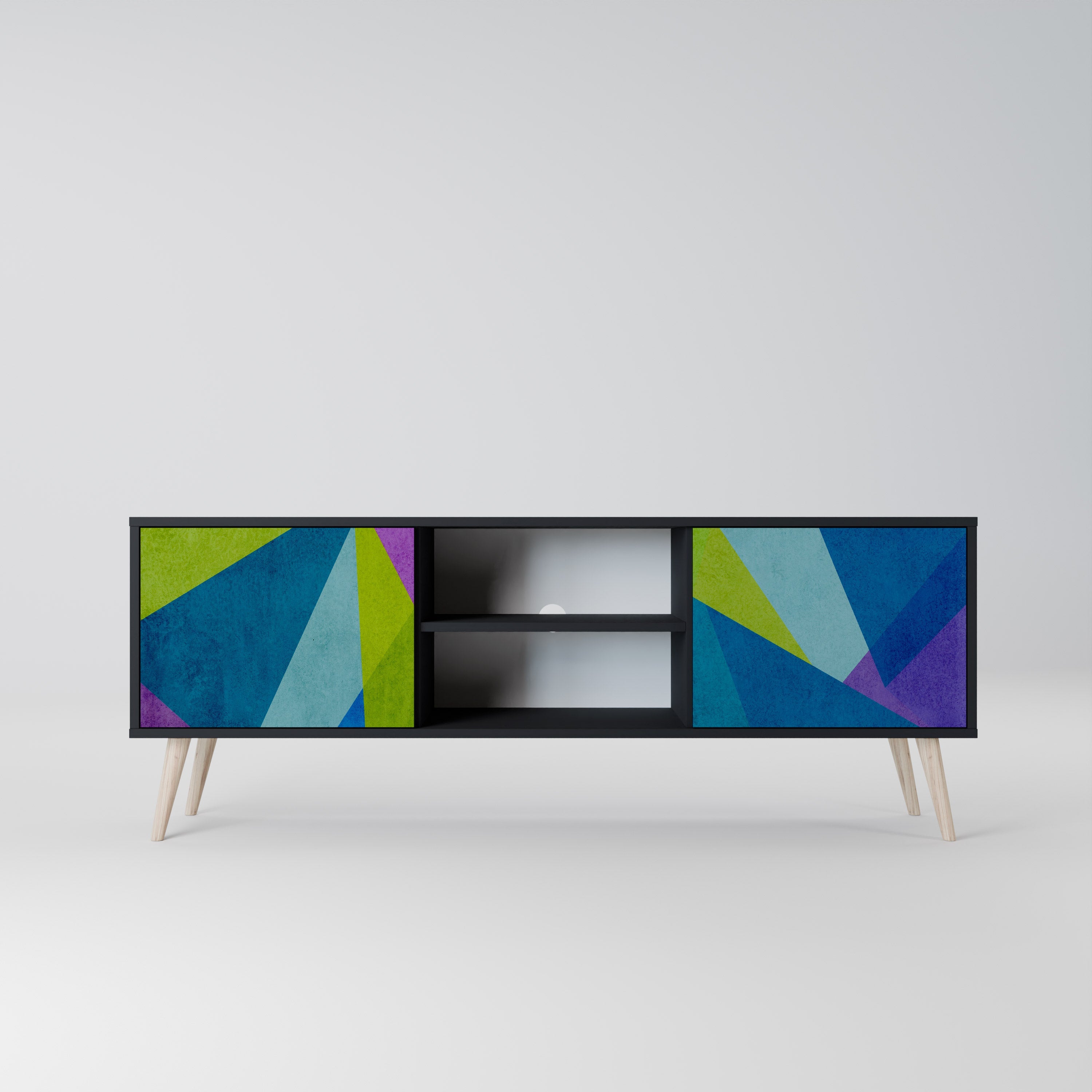 COLD SHOWCASE TV-Lowboard mit 2 Türen in Schwarz