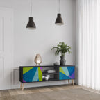 COLD SHOWCASE TV-Lowboard mit 2 Türen in Schwarz