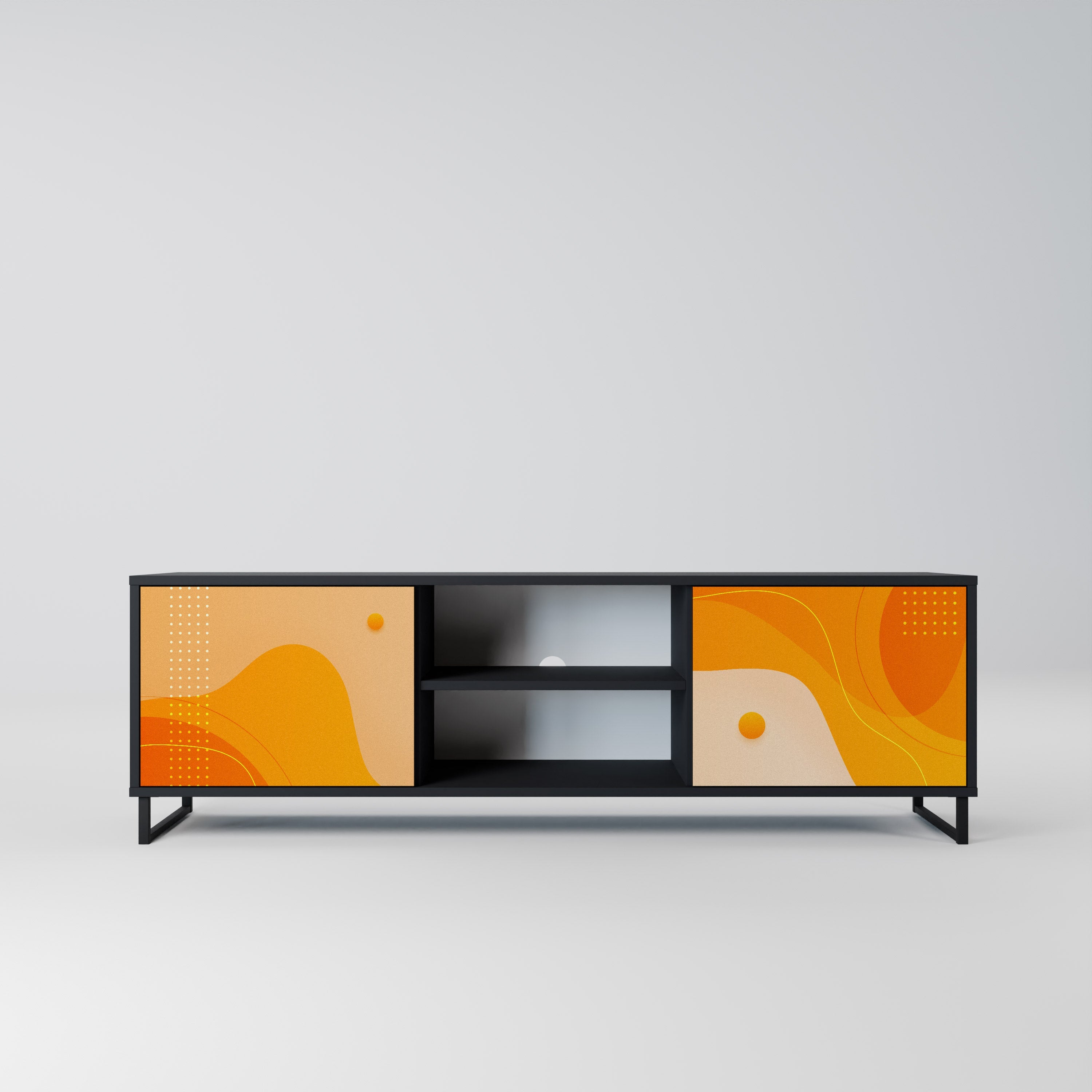 ORANGE ARRANGEMENT TV-Lowboard mit 2 Türen in Schwarz