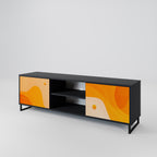 ORANGE ARRANGEMENT 2-Door TV Stand in Black Finish