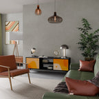 ORANGE ARRANGEMENT 2-Door TV Stand in Black Finish