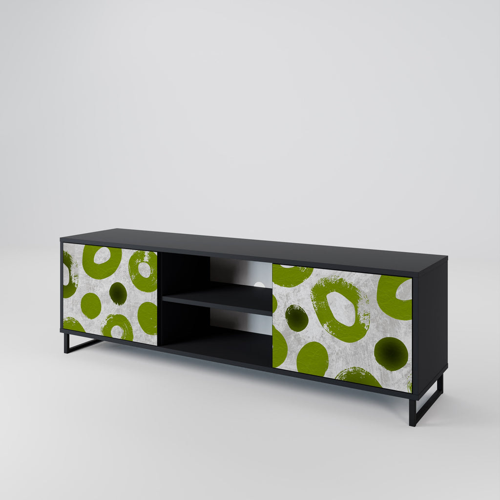 GREEN RHAPSODY 2-Door TV Stand in Black Finish