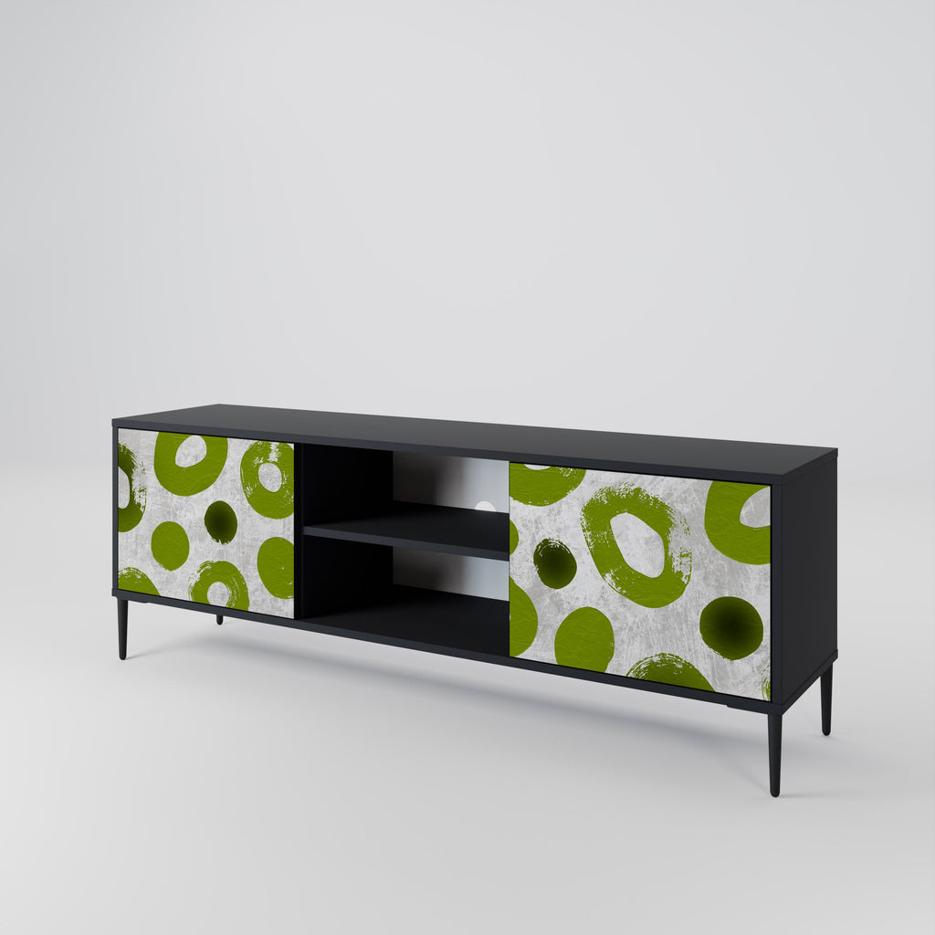 GREEN RHAPSODY 2-Door TV Stand in Black Finish