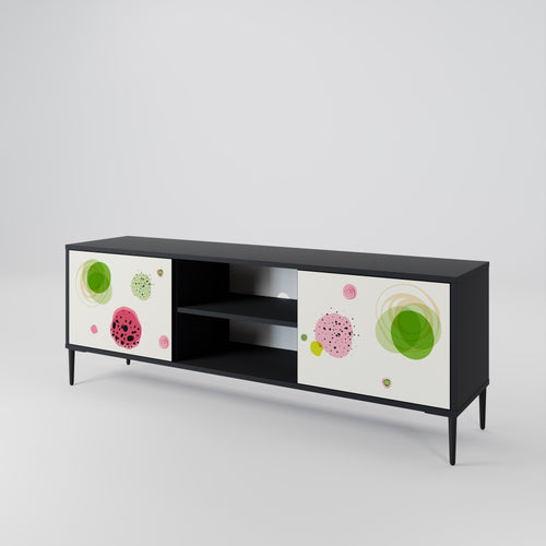 COLORFUL COSMOS 2-Door TV Stand in Black Finish