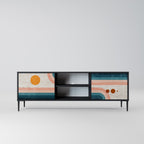 TWO HALVES TV-Lowboard mit 2 Türen in Schwarz