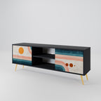 TWO HALVES TV-Lowboard mit 2 Türen in Schwarz