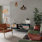 TWO HALVES TV-Lowboard mit 2 Türen in Schwarz