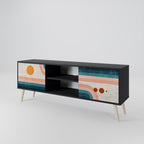 TWO HALVES TV-Lowboard mit 2 Türen in Schwarz