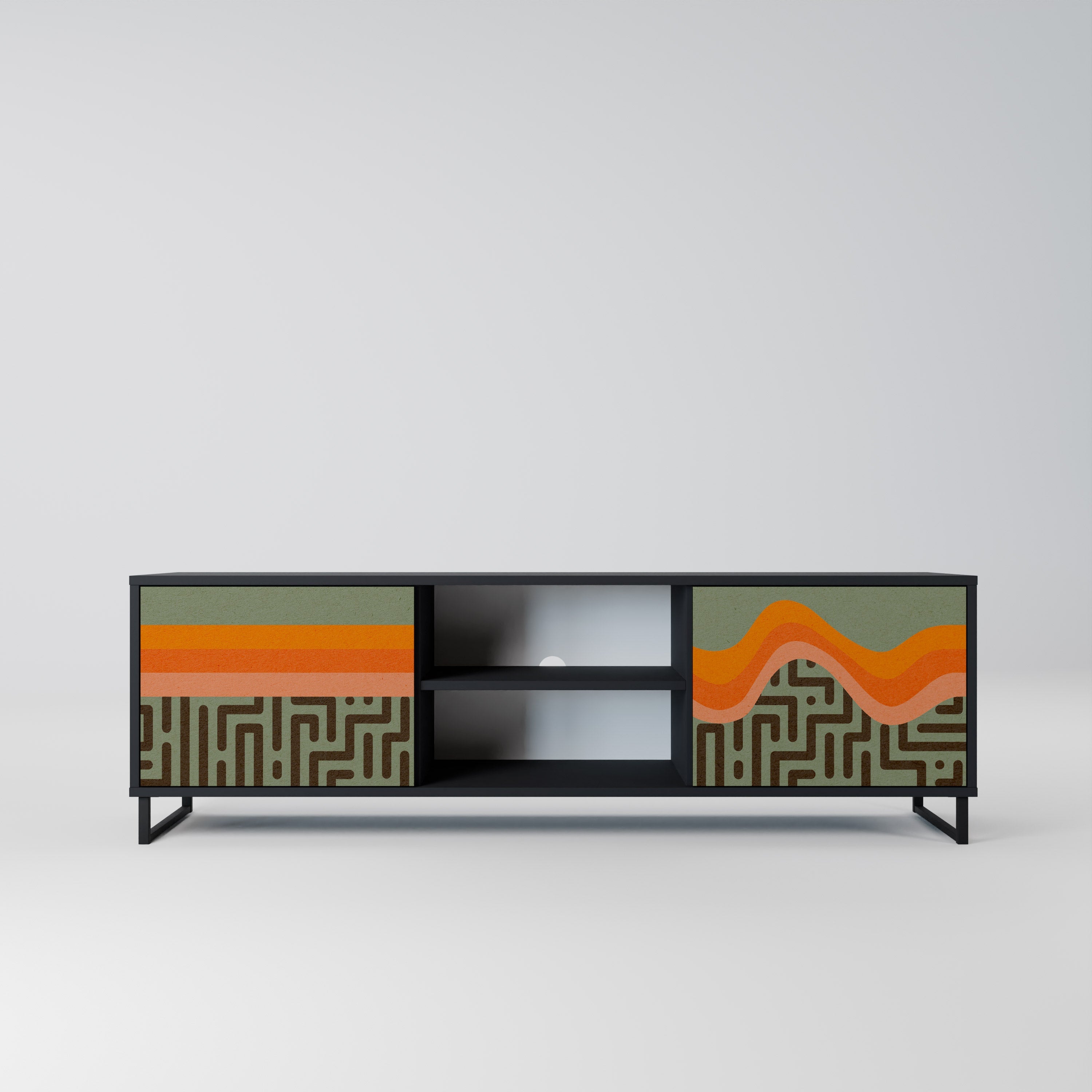 SIMPLE SOLUTIONS TV-Lowboard mit 2 Türen in Schwarz