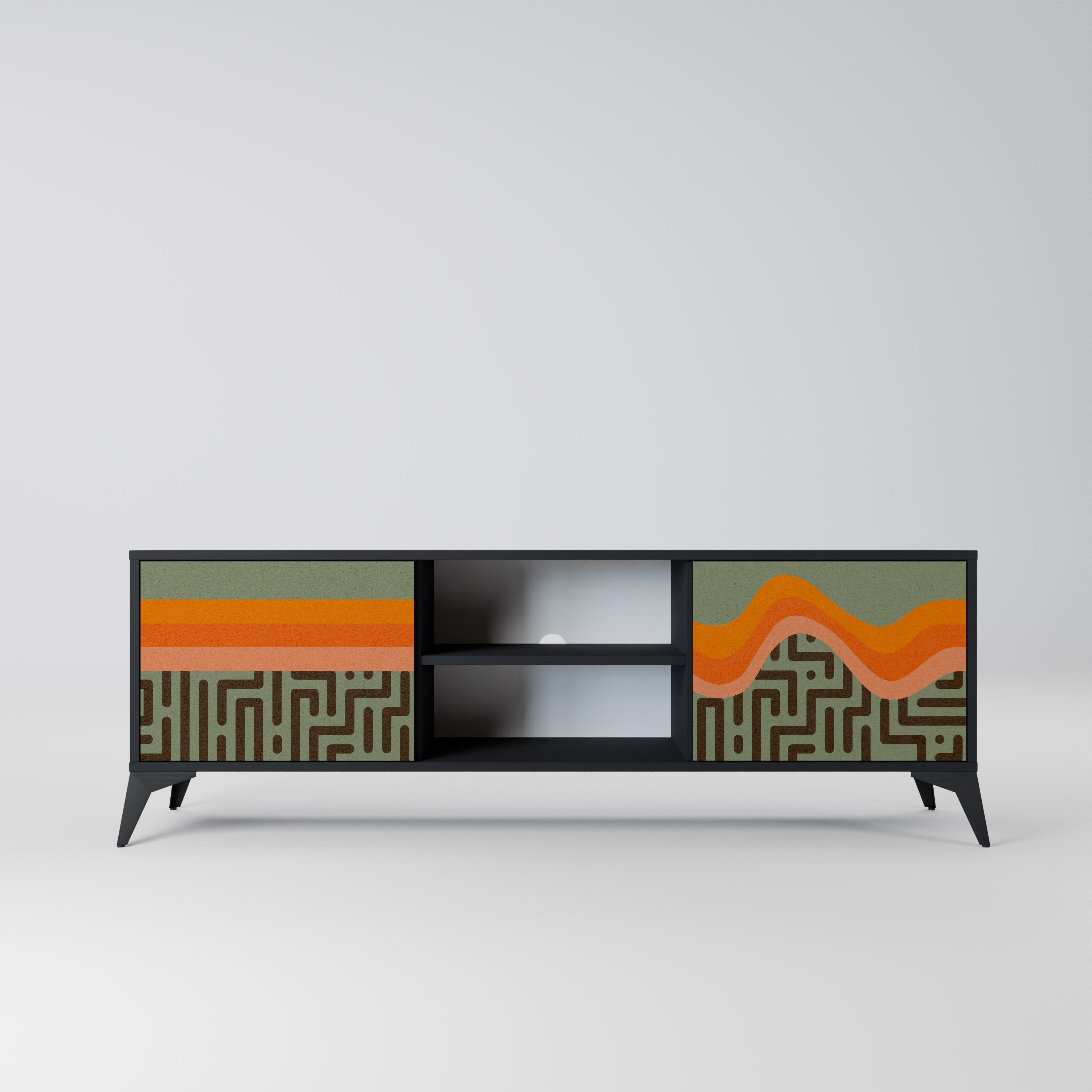 SIMPLE SOLUTIONS TV-Lowboard mit 2 Türen in Schwarz