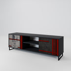 GRAY FIGURES 2-Door TV Stand in Black Finish