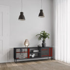 GRAY FIGURES 2-Door TV Stand in Black Finish