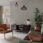 GRAY FIGURES 2-Door TV Stand in Black Finish