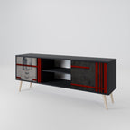 GRAY FIGURES 2-Door TV Stand in Black Finish