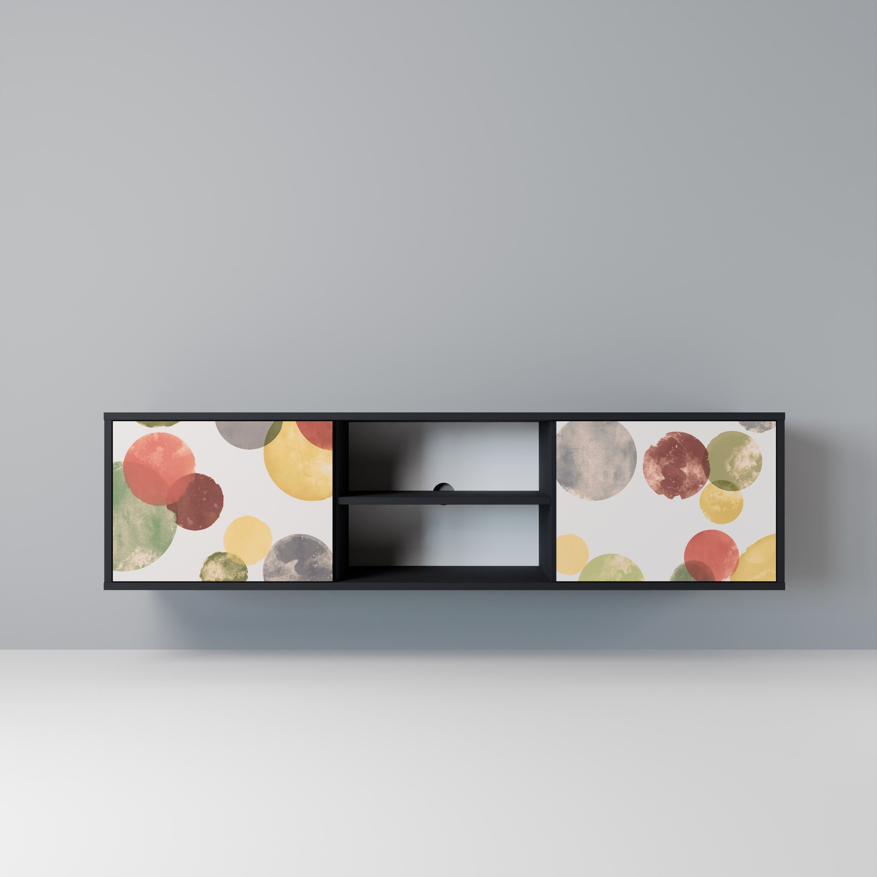 FLEETING HAPPINESS TV-Lowboard mit 2 Türen in Schwarz